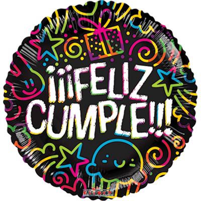 GLOBO CONVER #18C FELIZ CUMPLE DOODLES