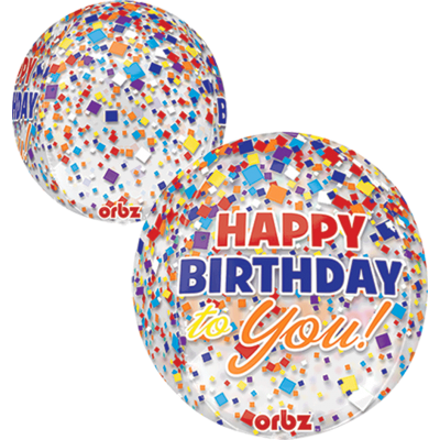 GLOBO CONVER ESFERA ORBZ HBD CONFETTI