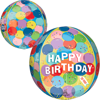 GLOBO CONVER ESFERA ORBZ HBD SUNNY BALLOONS
