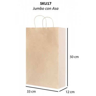 BOLSA P/REGALO CALTOM KRAFT ASA JUMBO 50X33X12CM