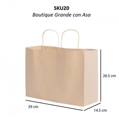 BOLSA P/REGALO CALTOM KRAFT ASA BOUTIQUE GRANDE 26.5X39X14.5CM