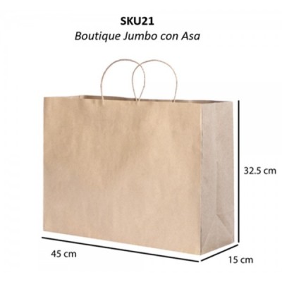 BOLSA P/REGALO CALTOM KRAFT ASA BOUTIQUE JUMBO 32.5X45X15CM