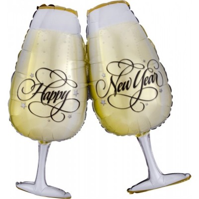 GLOBO CONVER SPRSHP NEW YEARS TOASTING GLASSES