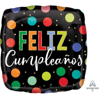 GLOBO CONVER #17C FELIZ CUMPLEAÑOS BRIGHT DOTS
