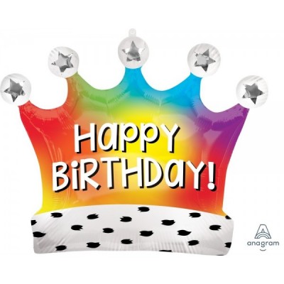 GLOBO CONVER SPRSHP BIRTHDAY SATIN RAINBOW CROWN