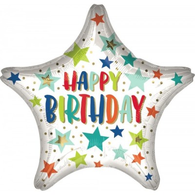 GLOBO CONVER #28S HBD STAR AND DOTS