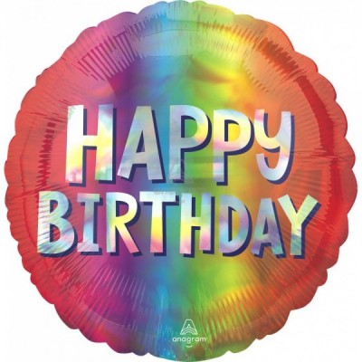 GLOBO CONVER #18C HAPPY BIRTHDAY SILVER OMBRE