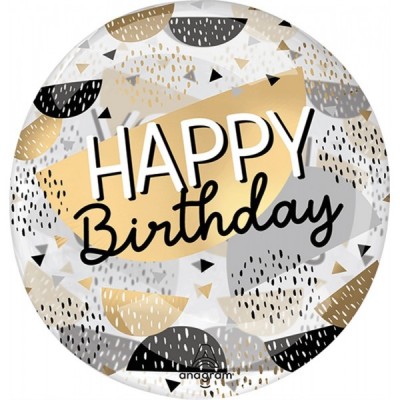 GLOBO CONVER ESFERA ORBZ HBD BLACK AND GOLD, CRYSTRAL CLEAR