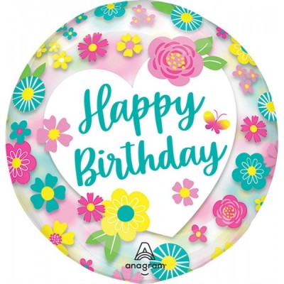 GLOBO CONVER ESFERA ORBZ HAPPY BIRTHDAY FLOWERS