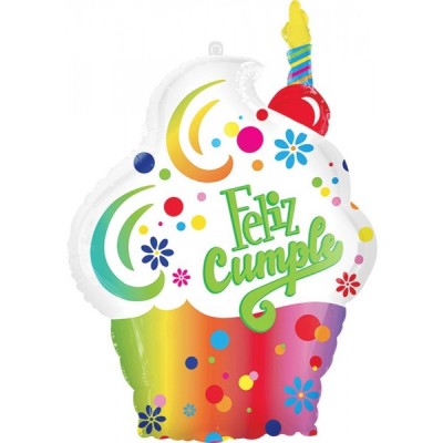 GLOBO CONVER SPRSHP CUPCAKE FELIZ CUMPLE