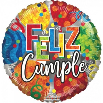 GLOBO CONVER-K #18C FELIZ CUMPLE GLOBOS COLORIDO