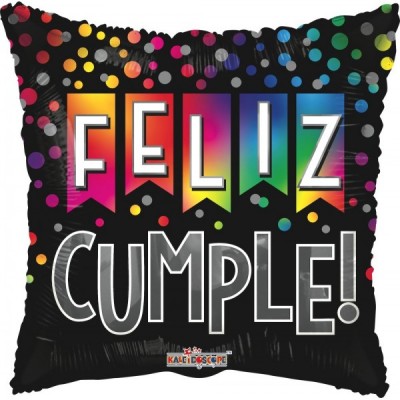 GLOBO CONVER-K #18Q FELIZ CUMPLE BANDERINES