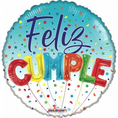 GLOBO CONVER-K #18C FELIZ CUMPLE GLOBOS LETRAS