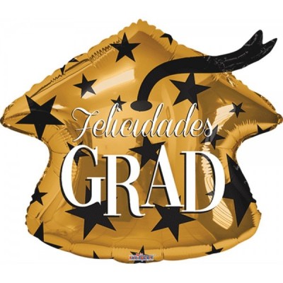 GLOBO CONVER JRSHP FELICIDADES GRAD BIRRETE ORO