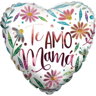GLOBO CONVER #18H TE AMO MAMA CHROME FLOWERS