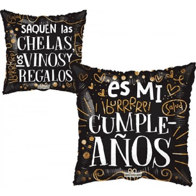 GLOBO CONVER #18Q CUMPLE CHELAS VINOS Y REGALOS