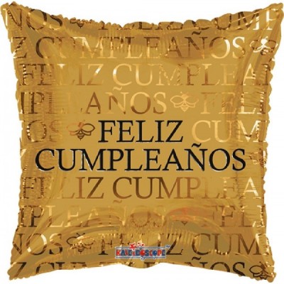 GLOBO CONVER #18Q FELIZ CUMPLEAÑOS DORADO