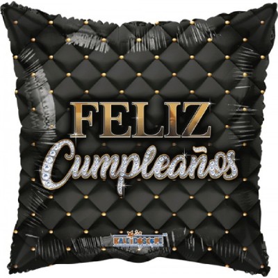 GLOBO CONVER #18Q FELIZ CUMPLEAÑOS LUXURY NEGRO