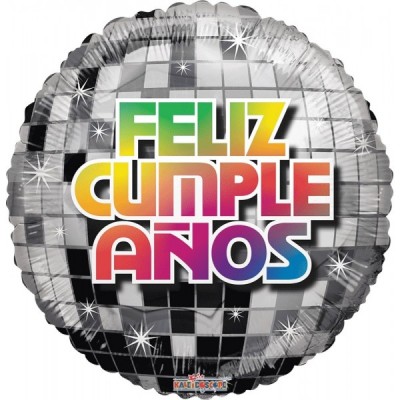 GLOBO CONVER #36C FELIZ CUMPLE DISCO BALL
