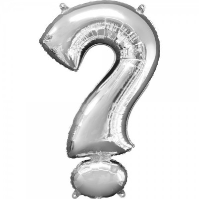 GLOBO CONVER SIMBOLO INTERROGACION ? JUMBO PLATA