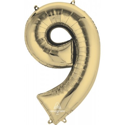 GLOBO CONVER NUMERO JUMBO #9 ORO BLANCO