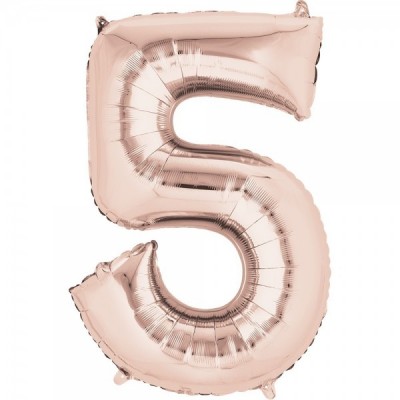 GLOBO CONVER NUMERO JUMBO #5 ORO ROSA