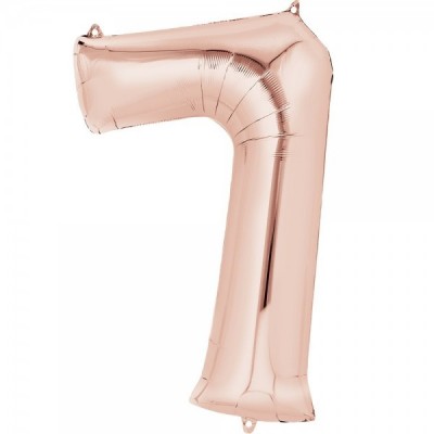 GLOBO CONVER NUMERO JUMBO #7 ORO ROSA