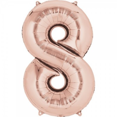 GLOBO CONVER NUMERO JUMBO #8 ORO ROSA