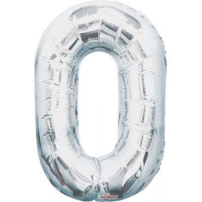 GLOBO CONVER NUMERO JUMBO #0 PLATA