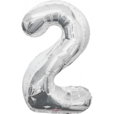 GLOBO CONVER NUMERO JUMBO #2 PLATA