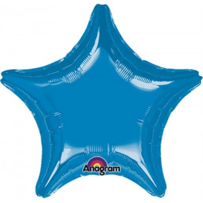 GLOBO CONVER #22S ESTRELLA SOLIDO AZUL METALIC