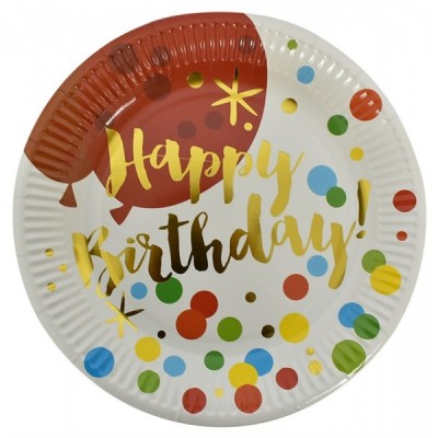 PLATO GIFTPOP #9 HAPPY BIRTHDAY PUNTOS COLORES C/10