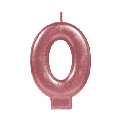 VELA NUMERICA METALICA ROSA ORO #0 GMK-EURO --