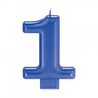 VELA NUMERICA METALICA AZUL #1 GMK-EURO --