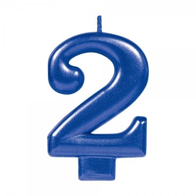 VELA NUMERICA METALICA AZUL #2 GMK-EURO --