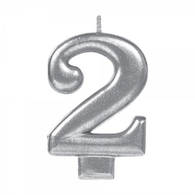 VELA NUMERICA METALICA PLATA #2 GMK-EURO --