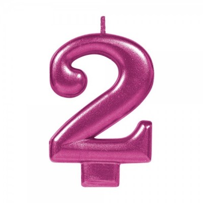 VELA NUMERICA METALICA ROSA #2 GMK-EURO --