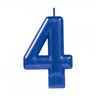 VELA NUMERICA METALICA AZUL #4 GMK-EURO --