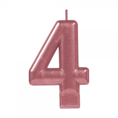VELA NUMERICA METALICA ROSA ORO #4 GMK-EURO --