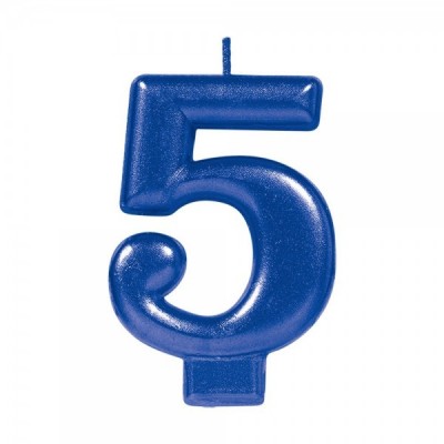 VELA NUMERICA METALICA AZUL #5 GMK-EURO --