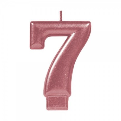 VELA NUMERICA METALICA ROSA ORO #7 GMK-EURO --