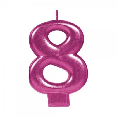 VELA NUMERICA METALICA ROSA #8 GMK-EURO --