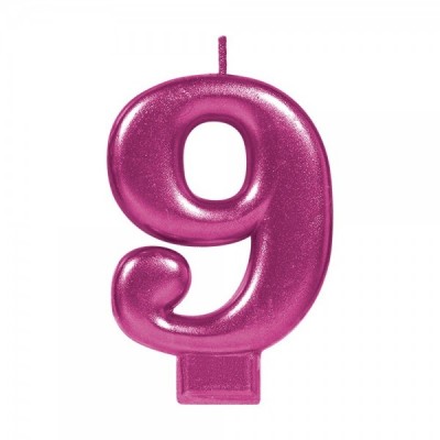 VELA NUMERICA METALICA ROSA #9 GMK-EURO --