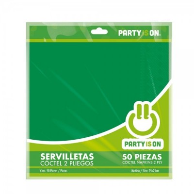 SERVILLETA COCTEL PARTY IS ON VERDE BANDERA C/50 --