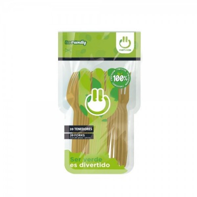 TENEDOR PARTY IS ON COLOR ORO C/20 --