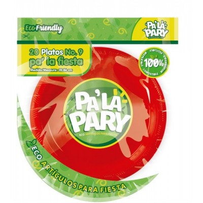 PLATO PALAPARY #9 COLOR ROJO C/20 --