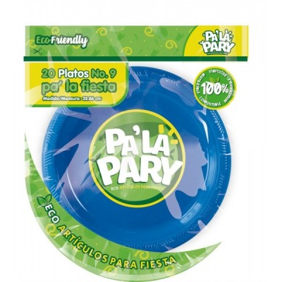 PLATO PALAPARY #9 COLOR AZUL REY C/20 --