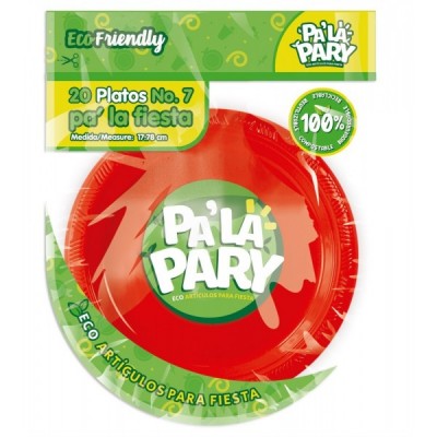 PLATO PALAPARY #7 COLOR ROJO C/20 --