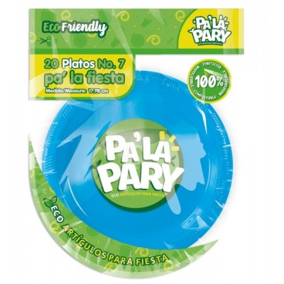 PLATO PALAPARY #7 COLOR AZUL CARIBE C/20 --