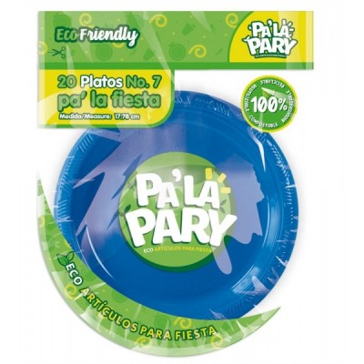PLATO PALAPARY #7 COLOR AZUL REY C/20 --